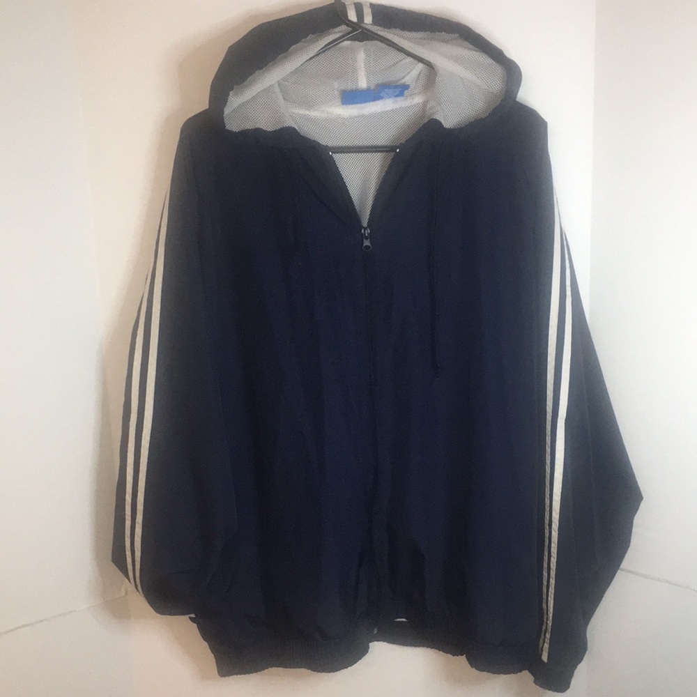 EAST WEST FULL ZIP HOODED LIGHTWEIGHT WINDBREAKER SIZE L
